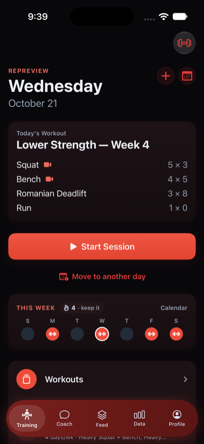 Today's workout